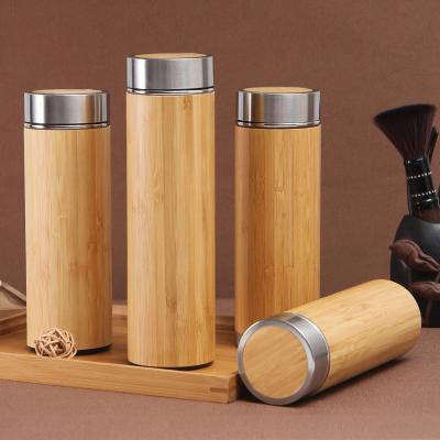 China Adultos Eco-friendly Bambú de parede dupla Tubarão de aço inoxidável para chá e café à venda