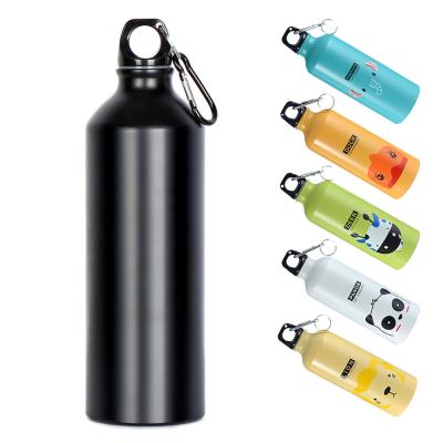 China Aluminum Bike Water Bottle Blanks with Carabiner Cover Custom Logo Sublimation Printing for sale