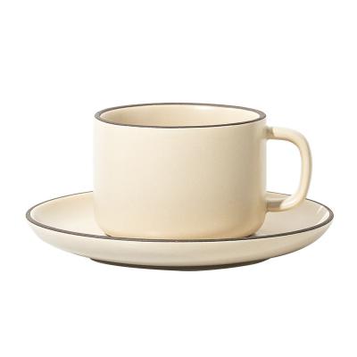 China 250 ml Capacidad Taza de café y plato de cerámica nórdica mate con cuchara correspondiente en venta