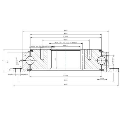 China Thin Type RKS WD-232.20.0644 Four Swivel Point Contact European Use Turntable Flange Ring for sale