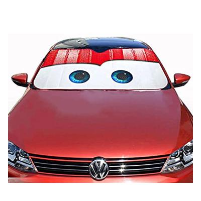 China Easy Carry Cartoon Eyes Front Auto Sun Shield Shade Car Accessories Car Windshield Sunshade for sale