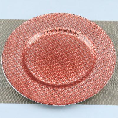 China Viable Event Decoration Glass Wedding Rattan Gold/Silver Trivet Dish Round Gold, Silver and Rose Gold Table Decoration 200pcs for sale