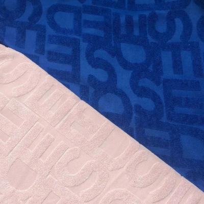 China Breathable English letter style polyester knitted jacquard fabric for sale