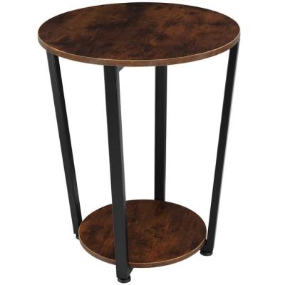 China (Size) adjustable round coffee table with 2 tier side Nightstand with storage industry accent furniture for living room for sale