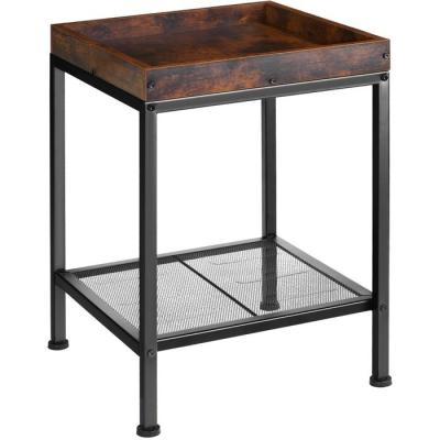 China (Height) Adjustable Bed Side Table with Wood Top, Industrial Color for Living Rooms, Bedrooms, Hallways, Offices, Sturdy for sale