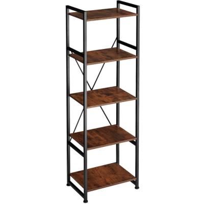 China Industrial shelf with frame and wood, industrial style bookcase, height 1500 mm for sale