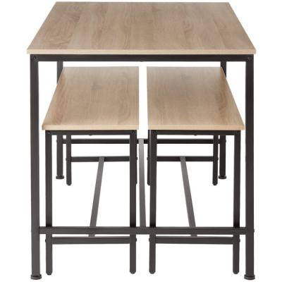 China Contemporary Home Industrial Metal Frame Kitchen Dining Table Wood Top Dining Table for sale