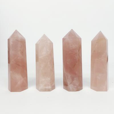 China Africa Factory Wholesale Direct Crystal Point Wands Rose Quartz Crystal Wand Wedding Crystals For Wedding Decoration for sale