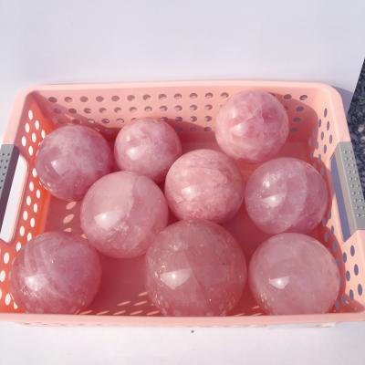 China Europe Natural Healing Spheres Fengshui Crystal Rose Quartz Sphere Balls Crystal Stone for sale