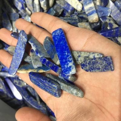 China Europe natural semi-precious stone crystals healing lapis lazuli tumbled stone long slice for sale