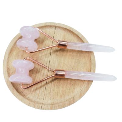 China Wholesale Natural Europe Quartz Roller 3D Therapy Nose Massage Roller Crystal Healing Stones Crafts Rose for sale