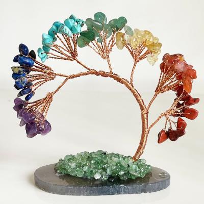 China Wholesale Crystal Ornaments Seven Chakras Tree Europe Natural Crystal Ornaments Crafts of Life for sale