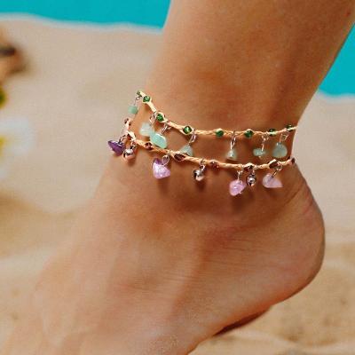 China Healing Bohemian Crystal Stones Europe Style Folk Crafts Anklet For Gift for sale