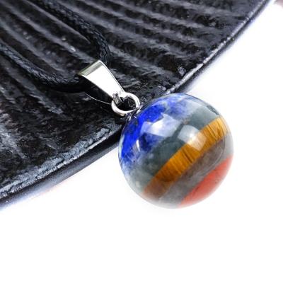 China Romantic Natural Spiritual Healing Stones 7 Chakra Crystals Energy Ball Stone Pendant For Meditation for sale