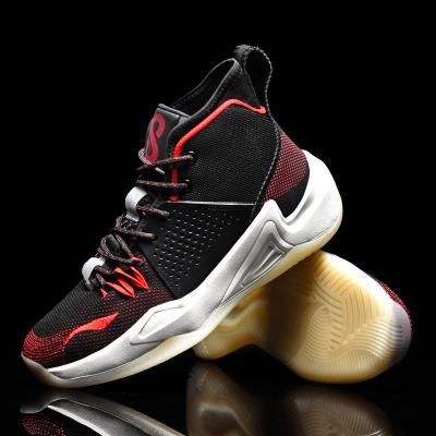 China Fashion Trend Wholesale Custom Logo Breathable Mesh Non Slip High Top Raider Unique Basketball Shoes Sneakers for sale