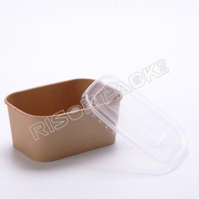 China Craft Disposable Food Paper Box Regular Biodegradable Disposable Salad Box for sale