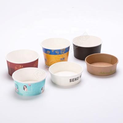 China Disposable Disposable Kraft Paper Soup Bowl With Lid Paper Snack Soup Takeout Packaging Cup for sale