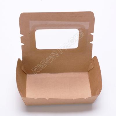 China Disposable / Recycled Materials / Eco - Friendly Food Grade Take Away Paper Lunch Box With Clear Window for sale