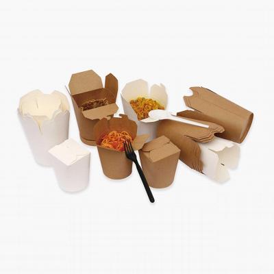 China Disposable Paper Box Packaging Maker Noodle Paper Box Take Out Eco Friendly Pasta Box With Handle for sale