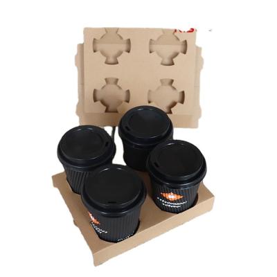 China Disposable Manufacturing Disposable 4 Cup Holder Tray Carrier Drink Carriers for sale