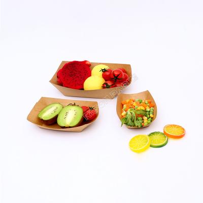 China Disposable Kraft Paper Disposable French Fries Serving Hot Dog French Fries / Fast Food Tray for sale