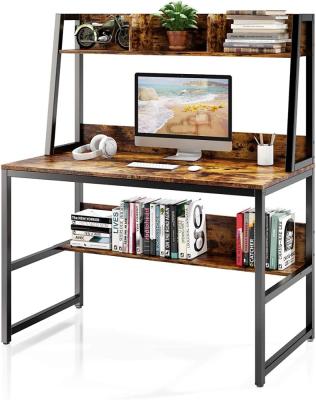 China PC Office Computer Desk with Hutch and Shelf Game Table Writing Workstation with Open Storage 3 Shelf Cubes Bookcase Display Stand for sale