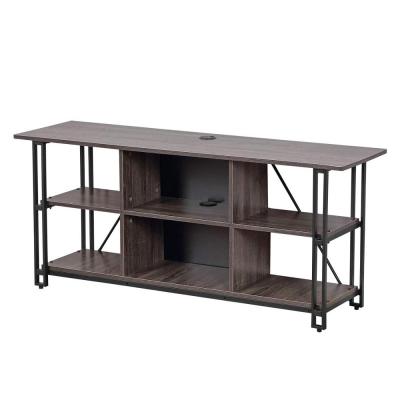 China 3-Tier Panel TV Stand Media Console Table Entertainment Center With Open Storage Shelf for sale