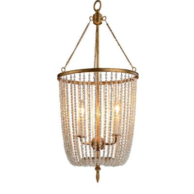 China Hotel UL Vintage Pendant Lamp With Wooden Beads for sale