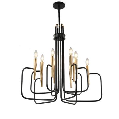 China Modern Home/Hotel/Dining/Bedroom Chandelier New Iron with Black Finish and Brass Black Chandelier for Home and Hotel Decoration for sale