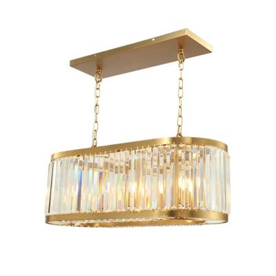 China Luxury Clear K9 Crystal Rod Big Chandelier Pendant Light home/hotel/modern home bar living room/restaurant metal gold rectangle for sale