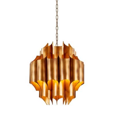 China Home/hotel/bar/restaurant villa hotel Nordic gold luxury creative bedroom full metal lamp copper chandelier for sale