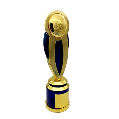 China China Tailor-made high-quality championship trophy aluminum alloy blue and gold-plated two-color sports trophy for sale