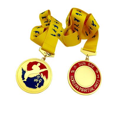 China China Professional customized Casting Gold Metal 3d Medal for Souvenir zinc alloy soft enamel 2d  taekwondo sport medal for sale