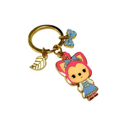 China Pink key chains metal anime couple keychain metal car creative keyring   enamel keychain  design key chain hello kitty for sale