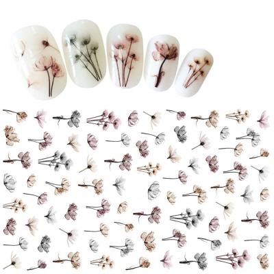 China Popular Nail Tips High Quality Nail Decals 3D Flower Nail Sticker Decoration for sale