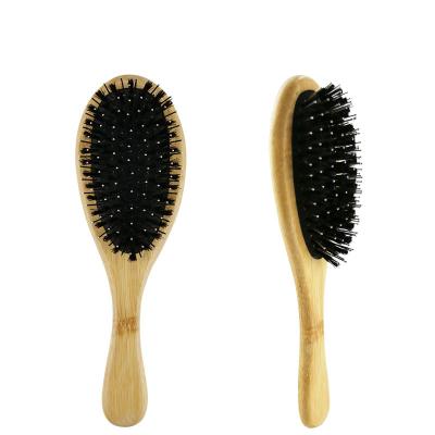 China SAIYII High Quality Waterproof Boar Bristle Massage Wire Cushion Hair Brush Around Wooden Detangling Paddle Brush For Natural Hair for sale