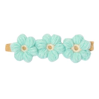 China SAIYII Daily Children's Sport/Handmade Wool Knitted Hair Clips Cute Flower Small Nylon Seamless Hair Band for sale