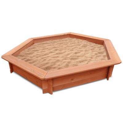 China Ourdoor Play Sandbox High Quality Durable Outdoor Wooden Kids Outdoor Hexagon Play Set for sale