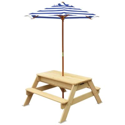 China 89*79*50cm Outdoor Game Table And Chairs Water Table With Umbrella And Sand for sale