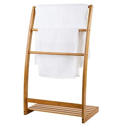 China Amazon Eco-friendly Bamboo Wall Mount Towel Rack Hand Warmer Paper Towel Holder for sale