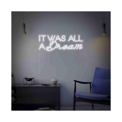 China 2021 Hotel Decoration High Quality Low MOQ Factory Wholesale Room Letter Idea He Was All A Dreamer LED Neon Sign for sale