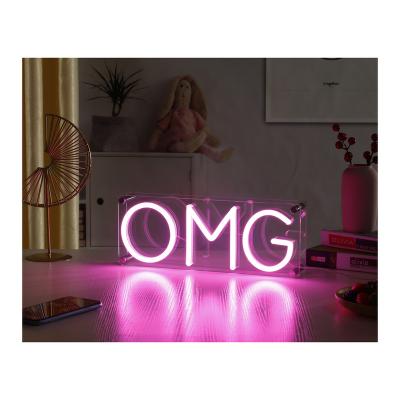 China Hotel OEM Factory USB Cable DIY LED Party Decor Neon Sign OH MY GOD Office LED Neon Sign for sale