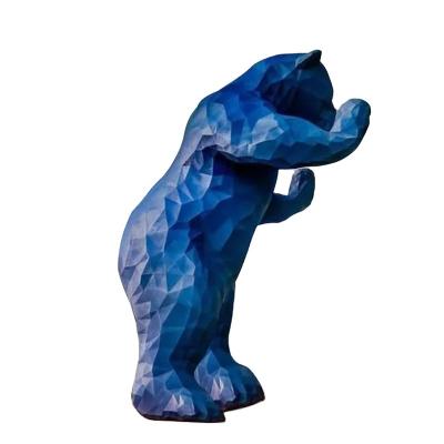 China Chinese Best Selling New Abstract Art Stainless Steel Large Outdoor Blue Bear Sculpture Animal Sculpture for sale