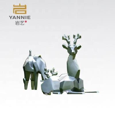 China China Factory Customized Stainless Steel Outdoor Sculpture Abstract Deer Artwork Park Sculpture for sale