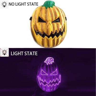 China Glowing PVC Halloween Pumpkin Lamp Mask LED Pumpkin Lamp Flower Ball LED Party Ball Dress Mask for sale