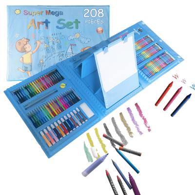 China 208PCS Drawing Art Kit Multiple Colors Safe Art Set With Double Sided Triple Gifts Art Set Easel Case 41*31*5.5cm for sale