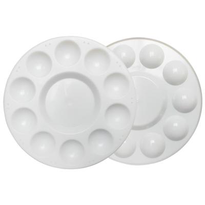 China White Plastic Paint Tray Palette for DIY Painting or Craft Class with 10 Wells for Adults and Kids for sale