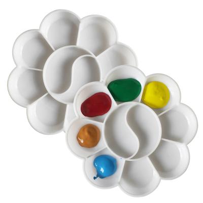 China Plastic Paint Tray Palettes White Plastic Paint Mixing Tray Watercolor Palette in 10 Wells for Oil Art, Gouache, Kids Adults Painters for sale