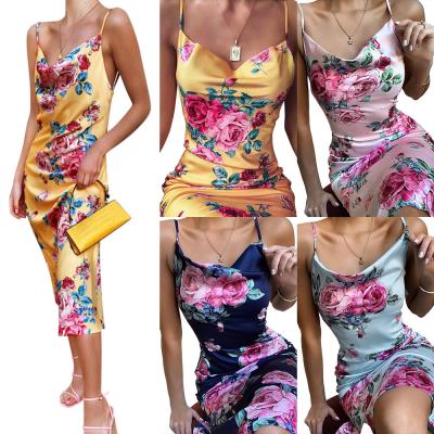 China New dry cleaning summer shine women's clothing printing new homecoming bride beauty dress women for sale