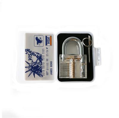 China Locksmith Lockpicking Tools Set Locksmith Practice 5pcs Stainless Steel With Clear Padlock for sale